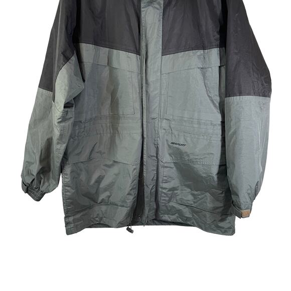 OUTDOOR SPORTSWEAR Hooded Parka Jacket Color Block Gray MEN'S Sz Large Gorpcore - Picture 4 of 9